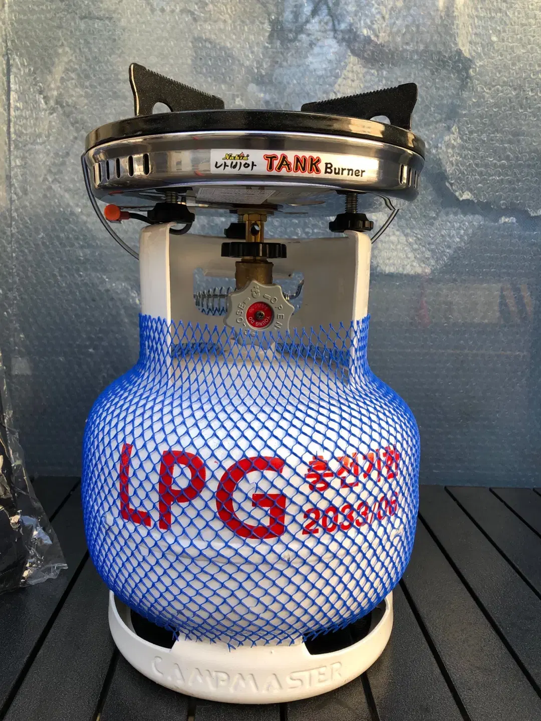 캠핑용 LPG 3kg(충전)+탱크버너+가방 새상품(재고많음)